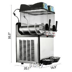 2 Réservoirs Commerciaux Boisson Frozen Slushy Faire 24l Maker Machine Smoothie