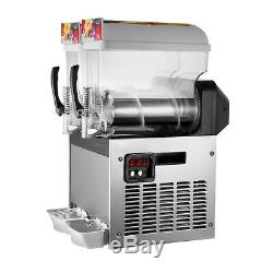2 X 15l Barbotine Slush Machine Machine De Fabrication De Boisson Glacée Smoothie Machine À Glaçons