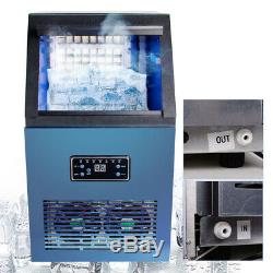 50kg De 24h 110v Auto Commercial Ice Maker De Marque Cube Machine En Acier Inoxydable 230w