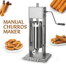 5l Manuel Vertical Churros Maker En Acier Inoxydable Donut Faisant La Machine 3nozzles