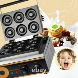 6 Trous Électriques Donuts Maker Commercial Non-stick Round Cake Making Machine