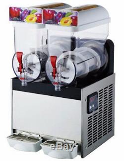 Commercial 2 Réservoir Congelé Boisson Slush Slushy Faire Machine Maker Smoothie 30 L