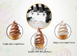 Crème Glacée Molle Maker 2 + 1mix Saveur Douce Twist Ice Cream Making Machine 110v Us