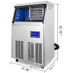 Ice Maker 88lbs Commercial Ice Cube Machine De Fabrication 40 KG With44lbs Storagre Acier