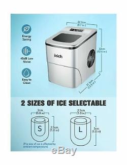 Ikich Ice Maker Machine Comptoir D'accueil, Des Cubes De Glace Prêt À 6 Minutes, Faire 26