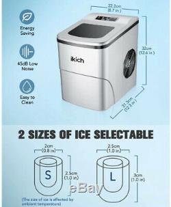 Ikich Ice Maker Machine Comptoir D'accueil, Des Cubes De Glace Prêt À 6 Minutes, Faire 26 Lbs