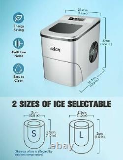 Ikich Ice Maker Machine Counter Top Home, Glaçons Prêts En 6 Minutes, Faire 26
