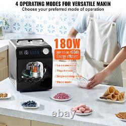 Machine à crème glacée automatique de 2 litres VEVOR, fabriquée de yaourt et de gelato électrique, noir.
