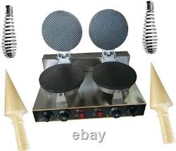 Machine à fabriquer des cornets de crème glacée PreAsion à double tête électrique antiadhésive 110V