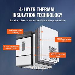Machine à glaçons VEVOR Nugget de comptoir 37 livres/24 heures Machine à glaçons portable Auto-nettoyante