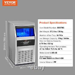 Machine à glaçons commerciale VEVOR 90-100LBS avec bac de stockage de 33 livres