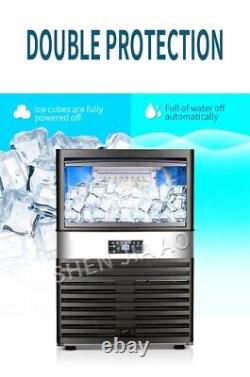 Machine à glaçons commerciale, machine à fabriquer de la glace, 100 kg/24h, 110V/220V, gros cubes de glace.
