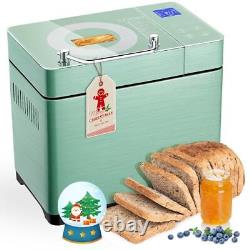 Machine à pain grande de 2,2 livres - Double chauffage, 17-en-1 machine à pain avec revêtement vert