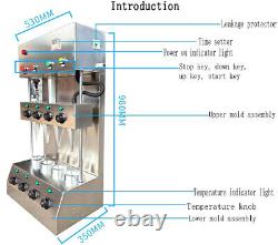 Machine commerciale de fabrication de cônes à pizza électrique 110V 220V avec 4 moules 3KW