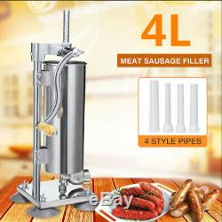 Manuel Acier Inoxydable 4l Saucisse De Remplissage Salami Viande Machine De Fabrication Maker Alimentaire