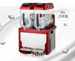 Red Commercial 2 Tank Frozen Drink Slush Slushy Making Machine Smoothie Maker