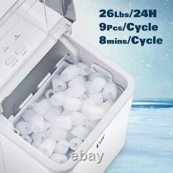 Ulit Ice Maker Countertop White Machine Scoop Basket Fait 26 Lbs. Glace En 24 Heures