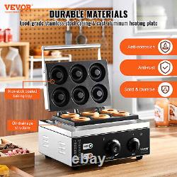 VEVOR 6pcs Machine à donuts électrique commerciale 1550W antiadhésive