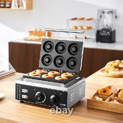 VEVOR 6pcs Machine à donuts électrique commerciale 1550W antiadhésive