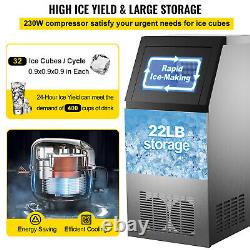 Vevor 110lbs Commercial Ice Maker Machine Intégrée De Cube De Glace 48 Bac 230w