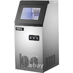 Vevor 110lbs Commercial Ice Maker Machine Intégrée De Cube De Glace 49 Bac 265w Sus