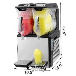 Vevor Commercial 20l Slush Making Machine Frozen Drink Machine Ice Maker 2 Réservoirs