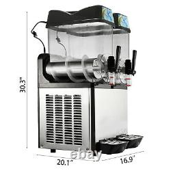 Vevor Commercial 24l Slush Making Machine Frozen Drink Machine Ice Maker 2 Réservoirs