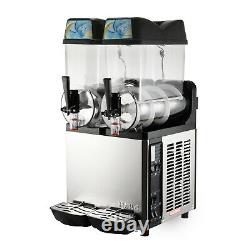 Vevor Commercial 24l Slush Making Machine Frozen Drink Machine Ice Maker 2 Réservoirs