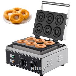 Vevor Commercial 6pcs Donut Maker Electric Non Stick Donut Making Machine 1550w