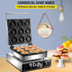 Vevor Commercial 9pcs Donut Maker Electric Non Stick Donut Making Machine 2000w