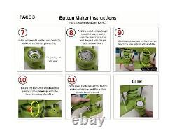 h French: Machine de fabrication de boutons 75mm, 3 pouces, kit de fabrication de badges verts avec presse à épingles